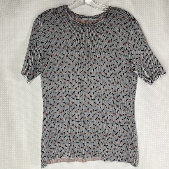 MM Lafleur The Choe Sprinkle Knit Short Sleeve Crew Neck Top Fall Office Size M - Picture 4 of 9